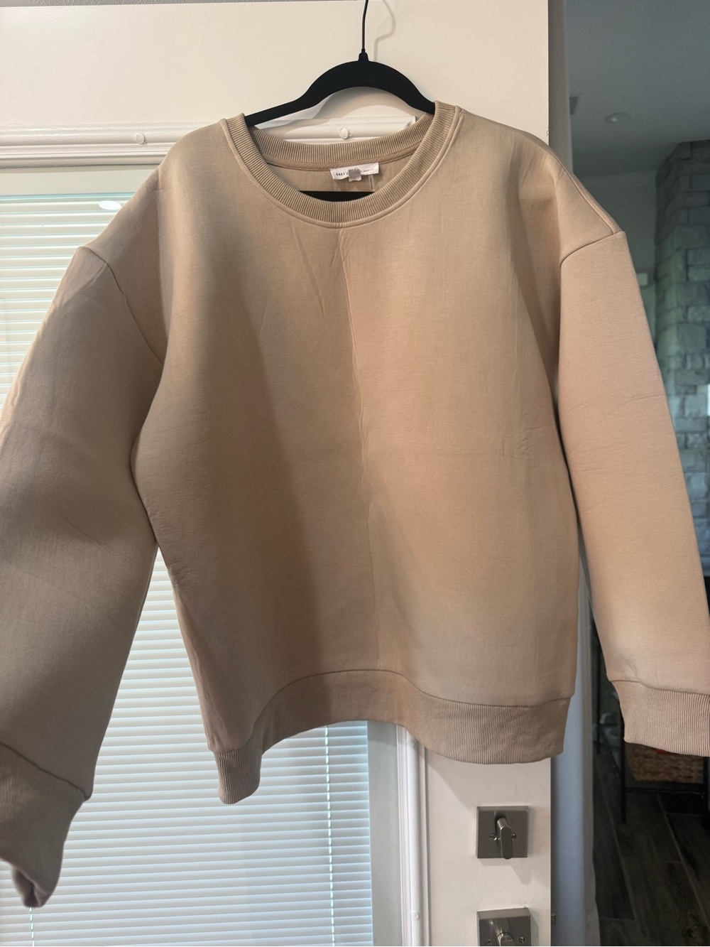 GREY LAB Beige Crewneck Sweatshirt